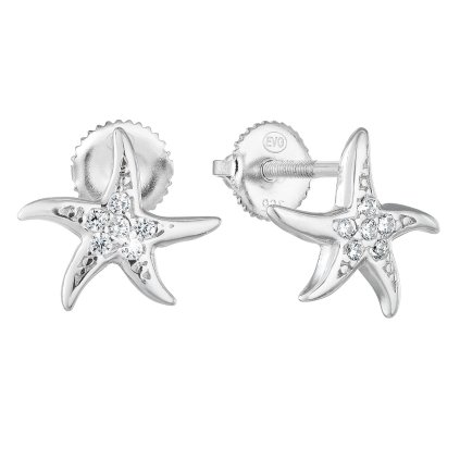 24473 stribrne nausnice pecka so zirkónom biela hviezdica 11292 1