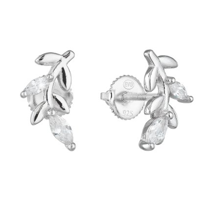 24515 stribrne nausnice pecka so zirkónom v bielej farbe 11294 1