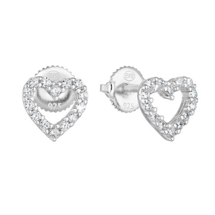 24533 stribrne nausnice pecka so zirkónom biele srdce 11270 1