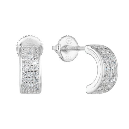 24536 stribrne nausnice pecka so zirkónom biely pulkruh 11254 1