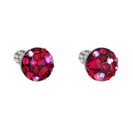 24548 stribrne nausnice pecka s krystalmi swarovski cervene kulate 31336 3 cherry