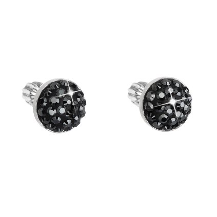 24581 stribrne nausnice pecka s krystalmi swarovski cerne kulate 31336 5 hematite