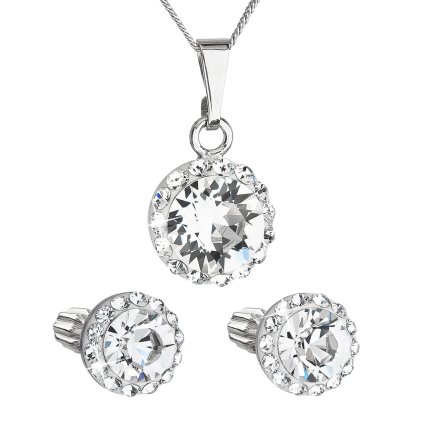 24731 sada šperku s kryštálmi swarovski nausnice retiazok a prívesok bile kulate 39352 1