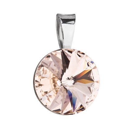 17084 strieborný prívesok s kryštálmi swarovski hnedý okrúhly rivoli 34112 3