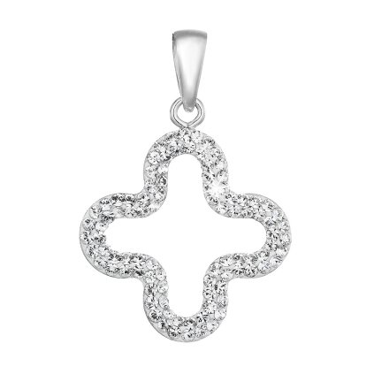 24815 strieborný prívesok s kryštálmi swarovski v bielej farbe 74071 1