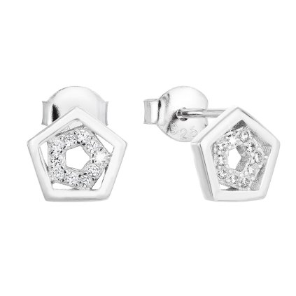25082 stribrne nausnice pecka so zirkónom v bielej farbe 11026 1