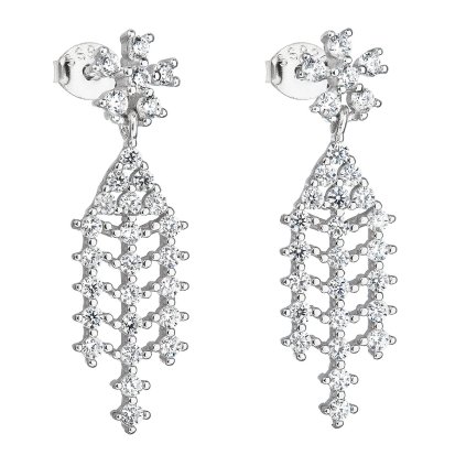 25088 stribrne nausnice visiace so zirkónom v bielej farbe 11028 1