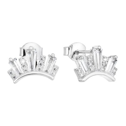 25091 stribrne nausnice pecka so zirkónom v bielej farbe 11049 1