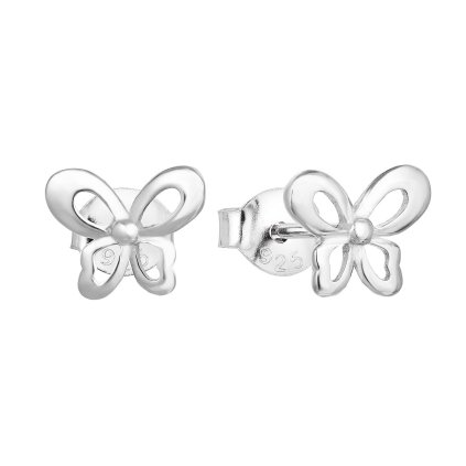 25106 stribrne nausnice biely motyl 11060 1