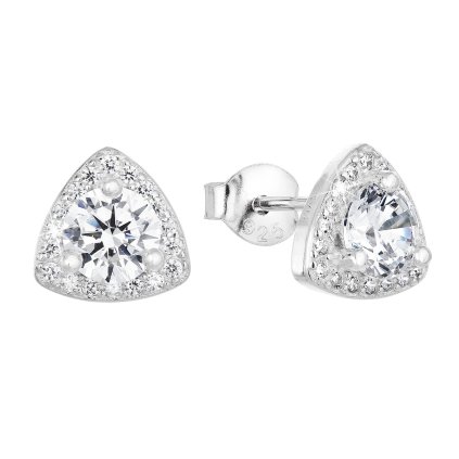 25109 stribrne nausnice pecka so zirkónom v bielej farbe 11062 1