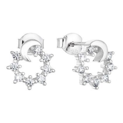 25115 stribrne nausnice pecka so zirkónom bielo kulate 11077 1