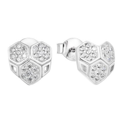 25130 stribrne nausnice pecka so zirkónom v bielej farbe 11111 1