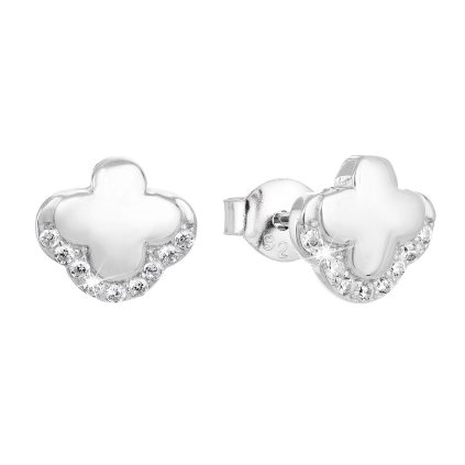 25139 stribrne nausnice pecka so zirkónom biely krízok 11125 1