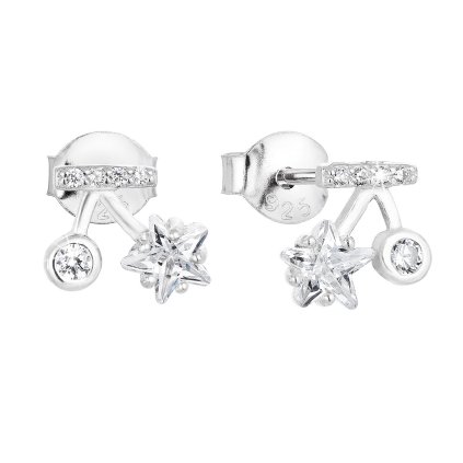 25154 stribrne nausnice pecka so zirkónom biela hviezdica 11153 1