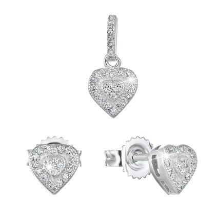 25214 sada šperku so zirkónom nausnice a prívesok biele srdce 19027 1