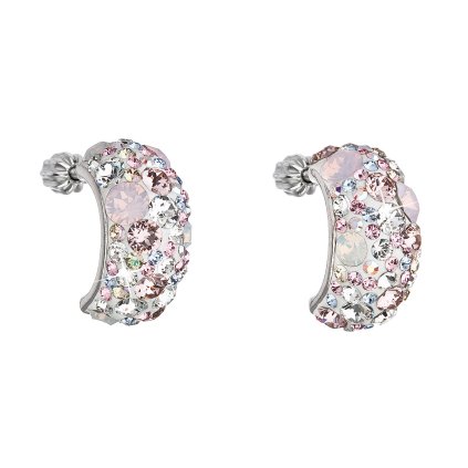 17174 stribrne nausnice visiace s kryštálmi swarovski ruzovy pulkruh 31164 3
