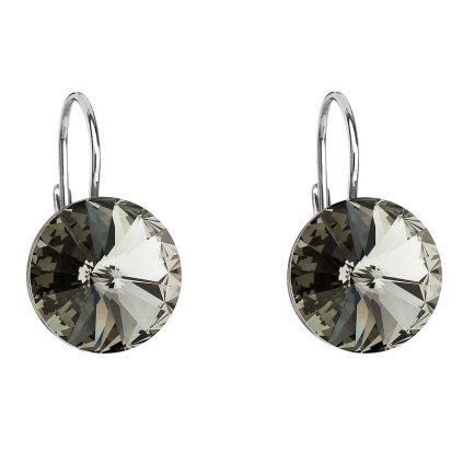 25700 stribrne nausnice visiace s kryštálmi swarovski sede kulate 31106 3