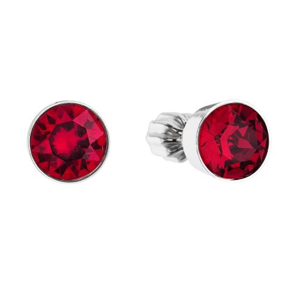 25739 stribrne nausnice pecka so swarovski krystalmi cervene kulate 31113 3 ruby