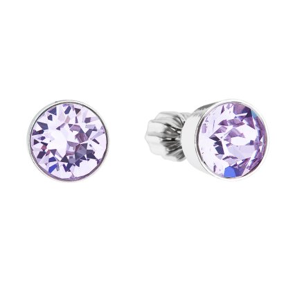 25742 stribrne nausnice pecka so swarovski kryštálmi fialove kulate 31113 3 violet