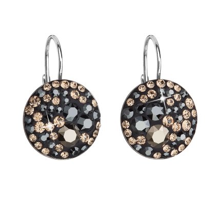 25802 stribrne nausnice visiaci s kryštálmi swarovski mix farieb kulate 31176 4 colorado