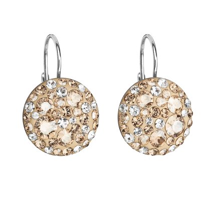 25811 stribrne nausnice visiace s kryštálmi swarovski zlate kulate 31176 5 gold