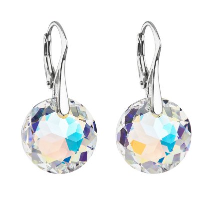 25859 stribrne nausnice visiace s kryštálmi swarovski ab efekt kulate 31296 2