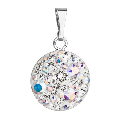 25940 strieborný prívesok s kryštálmi swarovski ab efekt guľaty 34225 2