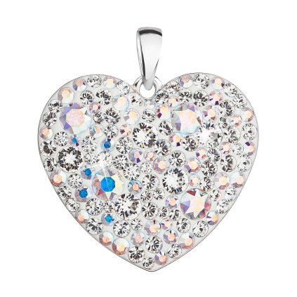 25976 stribrny prívesok s kryštálmi swarovski ab efekt srdca 34243 2