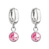 26324 stribrne visiace náusnice krúžky so swarovski kryštálom 31300 3 rose