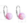 26363 4 stribrne visiace náusnice so syntetickým opalom ružovej guľate 11245 3