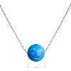26384 3 stribrny nahrdelnik so syntetickym opalom modry guľaty 12044 3