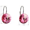16331 2 stribrne nausnice visiace s kryštálmi ružovej guľate 31106 3