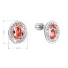26516 3 stribrne nausnice kôstky so swarovski kryštálmi oranzovy ovalek 31304 3