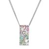 26540 strieborný nahrdelník so swarovski kryštálmi ružovo zelený obdĺžnik 32074 3 sakura