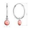 27239 2 strieborné náusnice kruhy s koralovým syntetickým opalom 11401 3