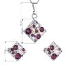 17348 2 sada šperku s kryštálmi swarovski nausnice retiazok a prívesok fialový kosoštvorec 39126 3 ametyst