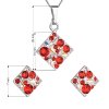 17354 1 sada šperku s kryštálmi swarovski nausnice retiazok a prívesok cerveny kosoštvorec 39126 3