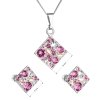 17360 1 súprava šperku s kryštálmi swarovski nausnice retiazok a prívesok ružový kosoštvorec 39126 3