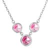 27665 strieborný nahrdelník so swarovski kryštálmi ružové guľaty 32033 3 rose