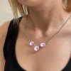 27665 1 strieborný nahrdelník so swarovski kryštálmi ružové guľaty 32033 3 rose