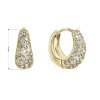 27791 2 strieborne pozlátené náusnice kruhy so swarovski kryštálmi biele 31306 1 gold