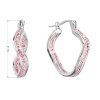 27845 2 stribrne nausnice vlnkove kruhy s kryštálmi preciosa ružove 31219 3 lt rose