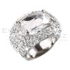 Strieborný prsteň s veľkým kryštálom biely 735800.1 crystal (Veľkosť 58 (ø18,5 mm))