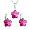 17423 sada šperku s kryštálmi swarovski nausnice retiazok a prívesok ružová kyticka 39143 3 fuchsia