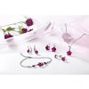 17423 1 súprava šperku s kryštálmi swarovski nausnice retiazok a prívesok ružová kyticka 39143 3 fuchsia