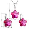 17423 2 sada šperku s kryštálmi swarovski nausnice retiazok a prívesok ružová kyticka 39143 3 fuchsia