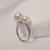 Strieborný prsteň s dvoma Preciosa perlami biely 35053.1 (Veľkosť 52-55)