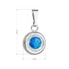 28235 1 strieborný prívesok s modrým syntetickým opalom a kryštálmi swarovski 74096 1 blue