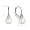28712 2 zlaté 14 karatové nausnice biele zlato s ricnou perlou a tromi zirkónmi 81pz00024
