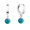 28886 stribrne nausnice kruhy so zelenym syntetickým opalom 11404 3 green